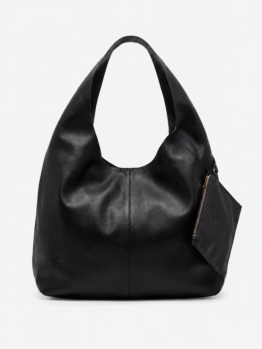Zesta Leather Hobo Shoulder Bag, Main, color, Black