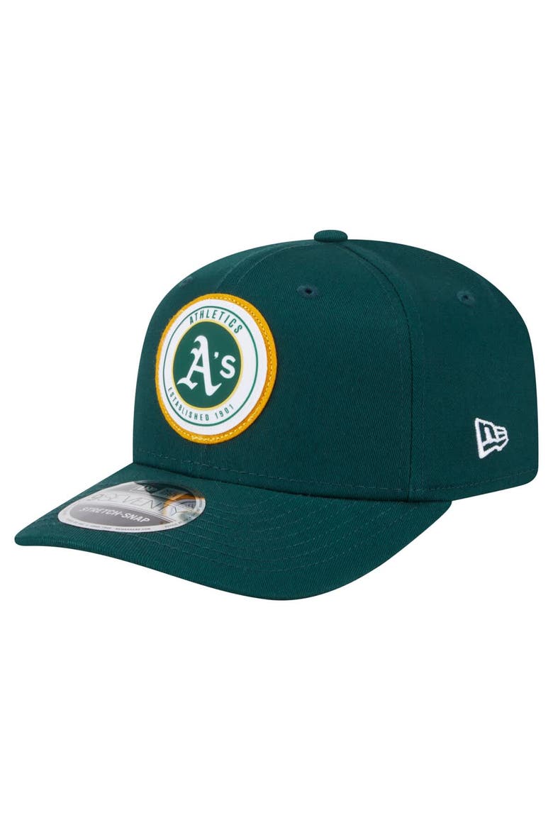 Men's New Era Kelly Green Athletics Circle Patch 9SEVENTY Stretch-Snap Hat, Main, color, Kelly Green