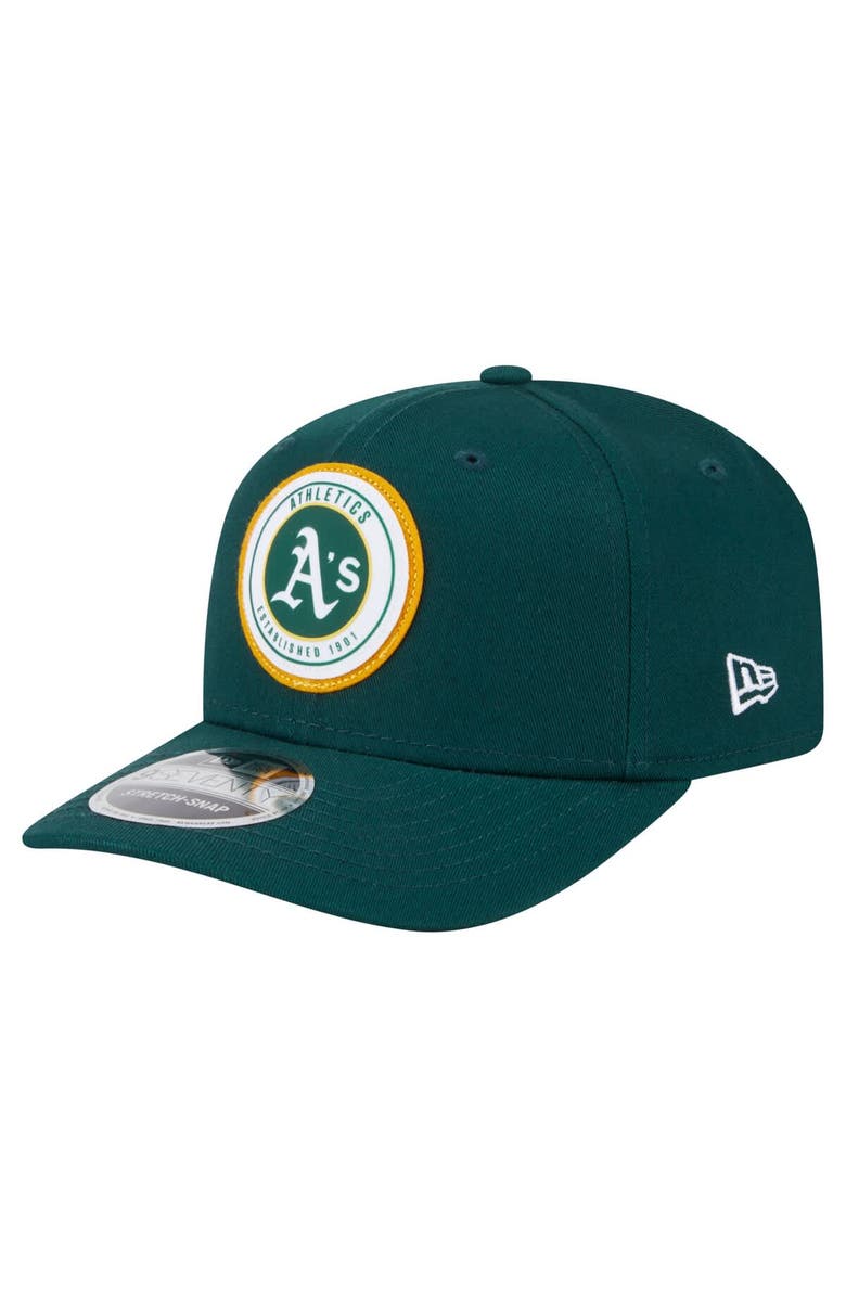 New Era Men's New Era Kelly Green Athletics Circle Patch 9SEVENTY Stretch-Snap Hat, Main, color, Kelly Green