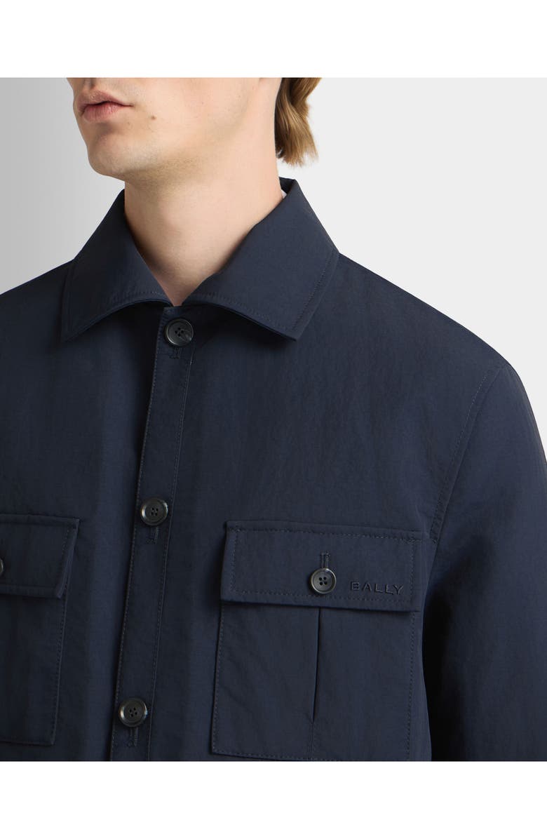 Bally Overshirt in Nylon, Alternate, color, Blue
