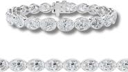 Bliss Diamond 15Ct TW East West Oval Bezel Diamond Tennis Bracelet 14k Gold 7" Lab Grown