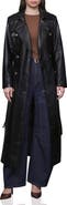 Avec Les Filles Belted Faux Leather Utility Trench Coat