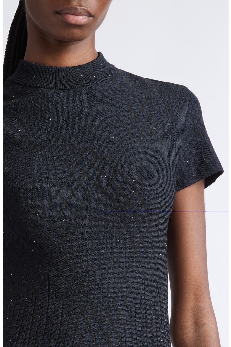 Glittered Compact Viscose Knit Dress, Alternate, color, 6DU BLUE