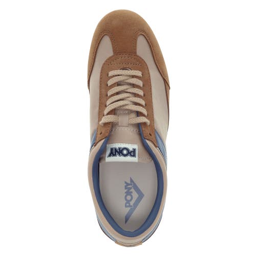 Pony Racer Sneakers In Tan/brown/blue