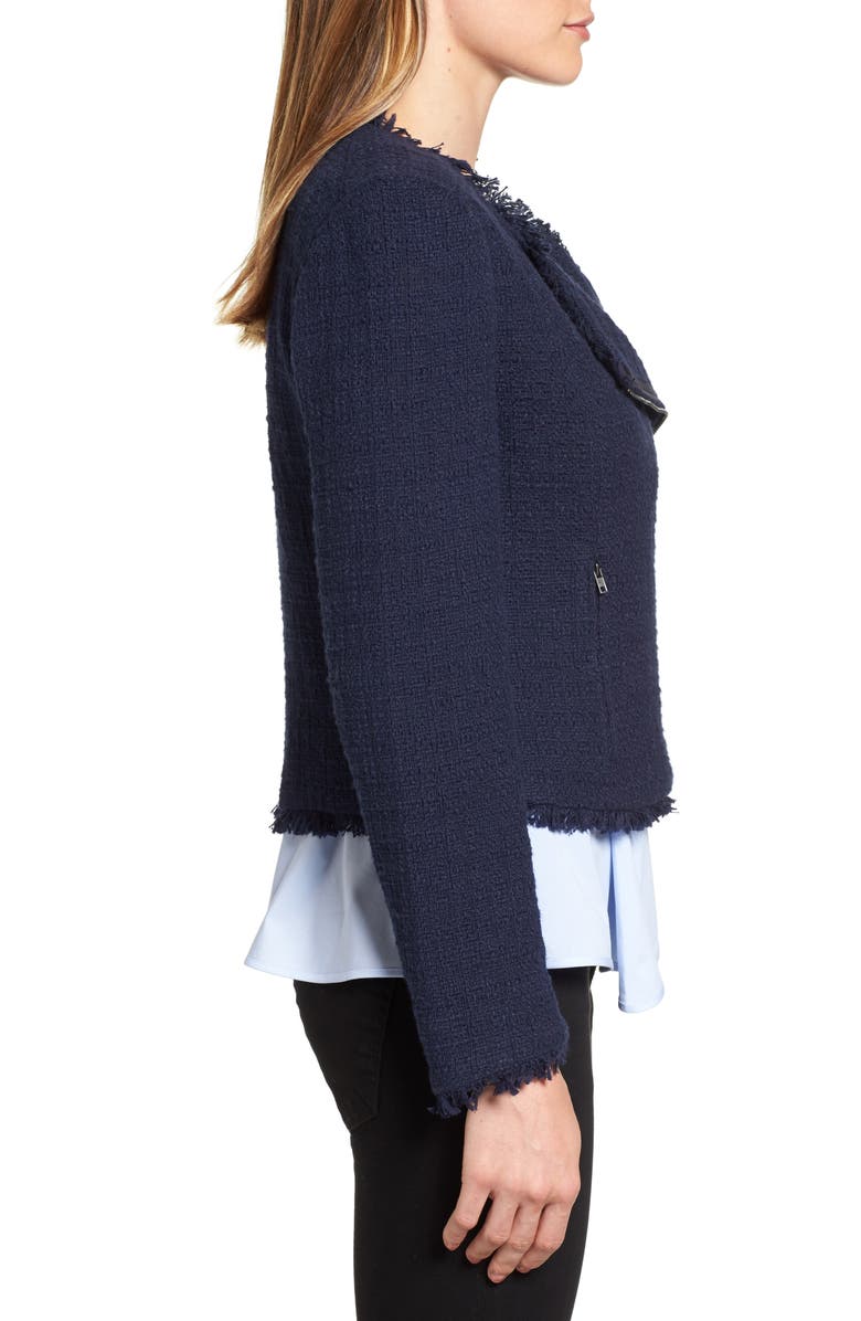 Halogen<sup>®</sup> Asymmetrical Zip Tweed Jacket, Alternate, color, 