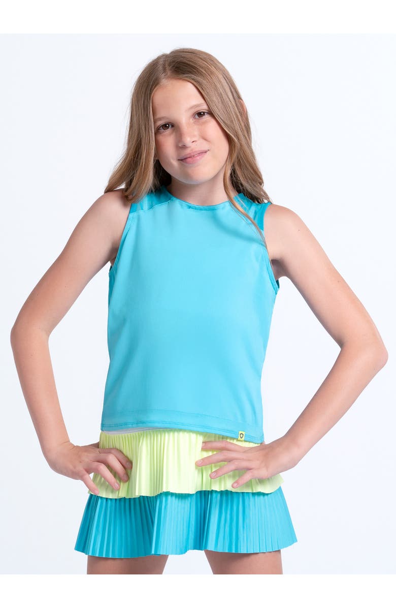 Lucky in Love Girls' Tie Break Tank Top, Main, color, Parrot Blue