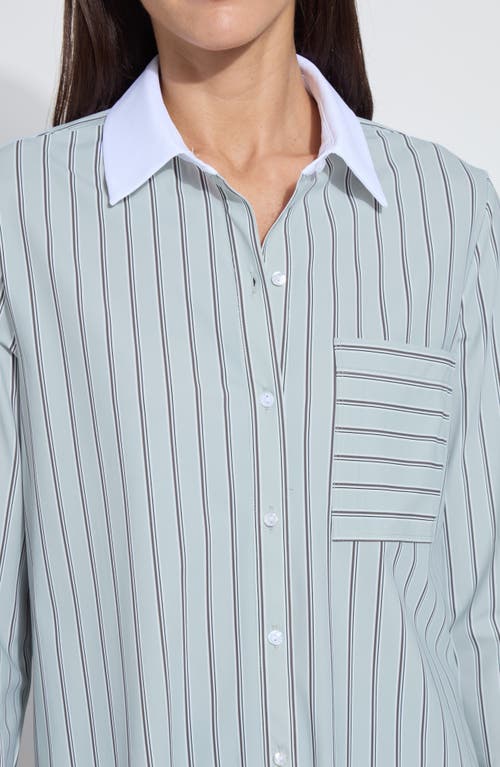 Lyssé Lysse Stripe Button-up Shirt In Blue