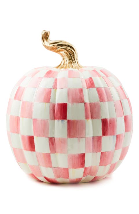 Bubblegum Pink Check Large Pumpkin