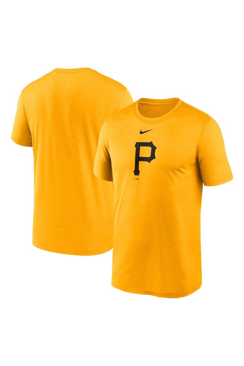 Men's Nike  Gold Pittsburgh Pirates Legend Fuse Large Logo Performance T-Shirt, Main, color, Yellow