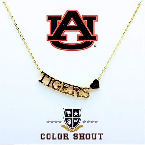 Auburn University Gold Heart Necklace