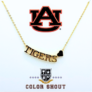 Color Shout Auburn University Gold Heart Necklace