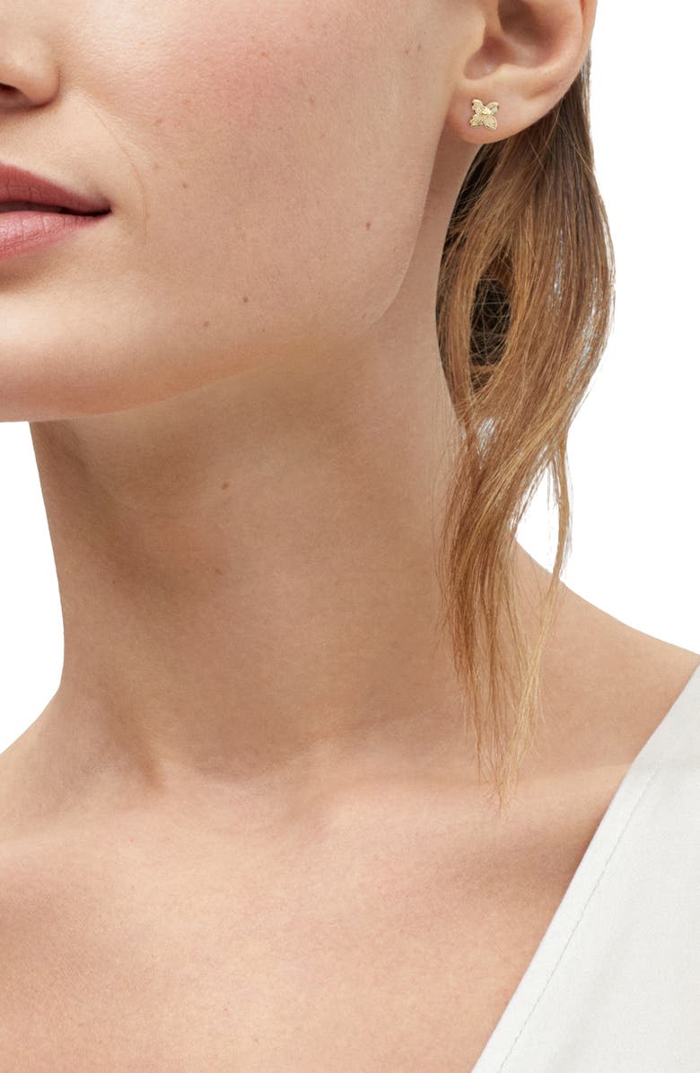 Frankie & Zoe 14K Gold Flower Stud Earrings, Alternate, color, Yellow Gold