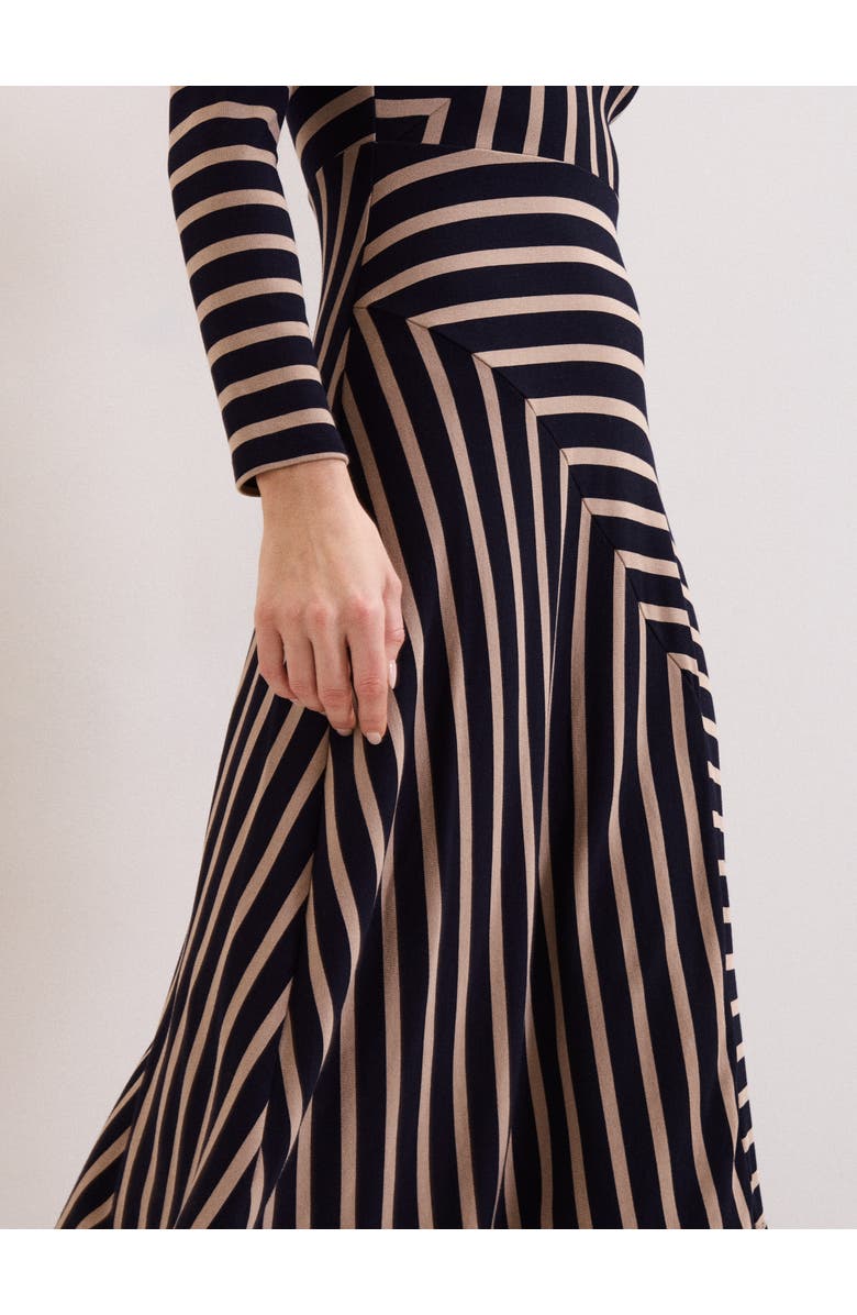 Phase Eight Mia Stripe Long Sleeve Midi Dress, Alternate, color, Black Multi