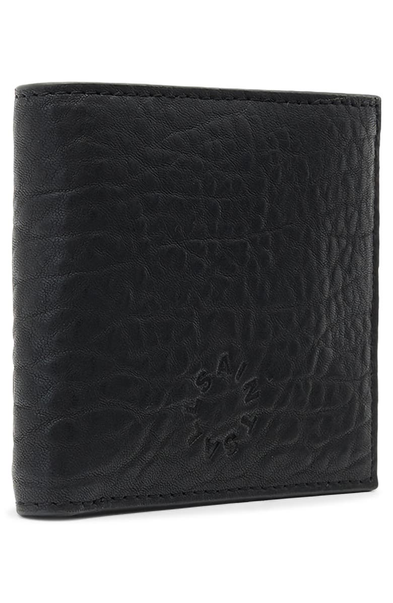 AllSaints Delph Haven Leather Wallet, Alternate, color, Black