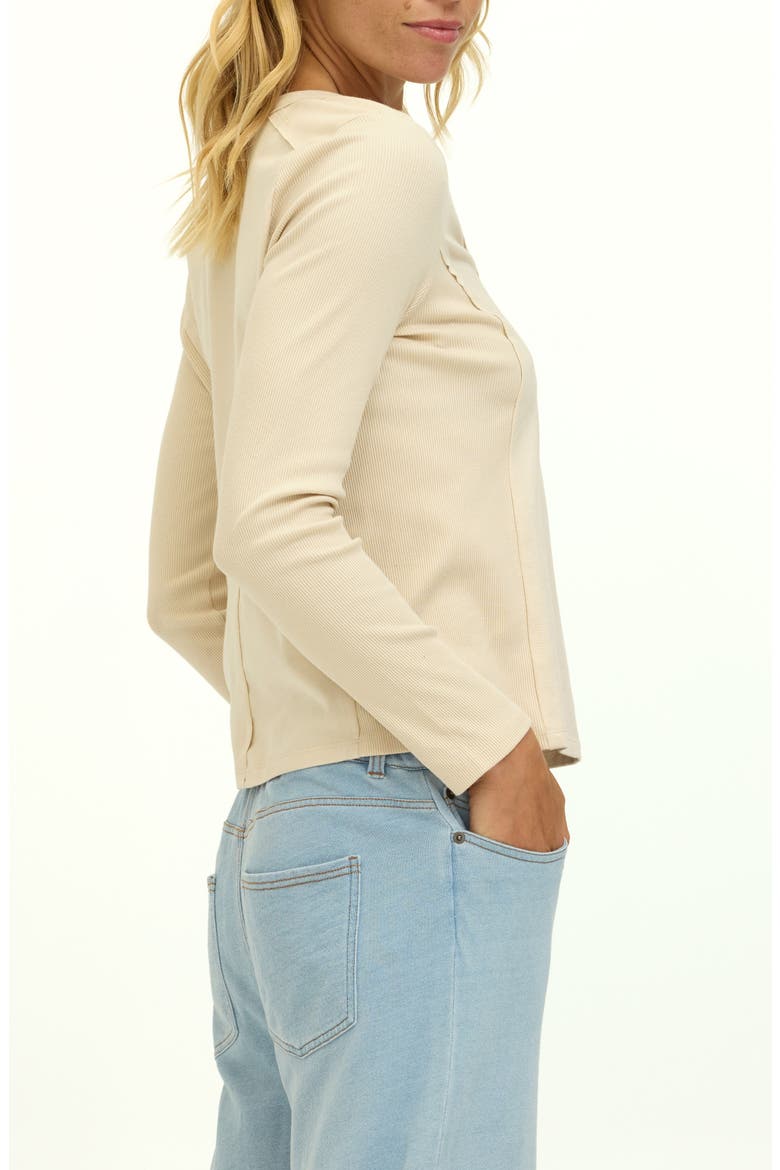 Karlene Organic Cotton Long Sleeve T-Shirt, Alternate, color, TAPIOCA
