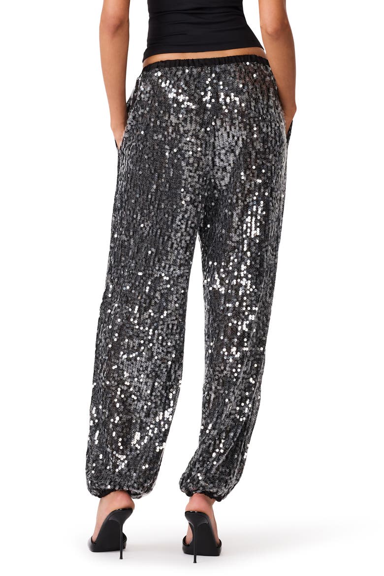 Tiffanee Sequined Jogger Pants, Alternate, color, BLACK SEQUIN