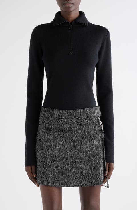 トップス Courreges Turtleneck knit archive Courreges Turtleneck Long-Sleeve Rib Sweater | Neiman Marcus