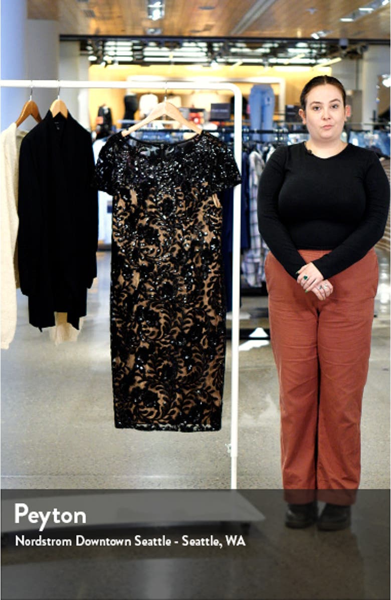 Beaded Sheath Cocktail Dress, sales video thumbnail