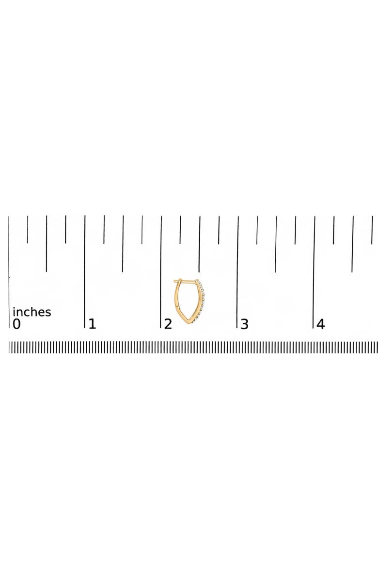 10K Gold 1/4 Cttw Lab Grown Diamond Heart Shaped Huggy Hoop Earrings, Alternate, color, Yellow