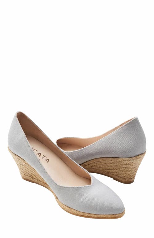 Viscata Roses Limited Edition Canvas V Cut Espadrille Wedges In Gray