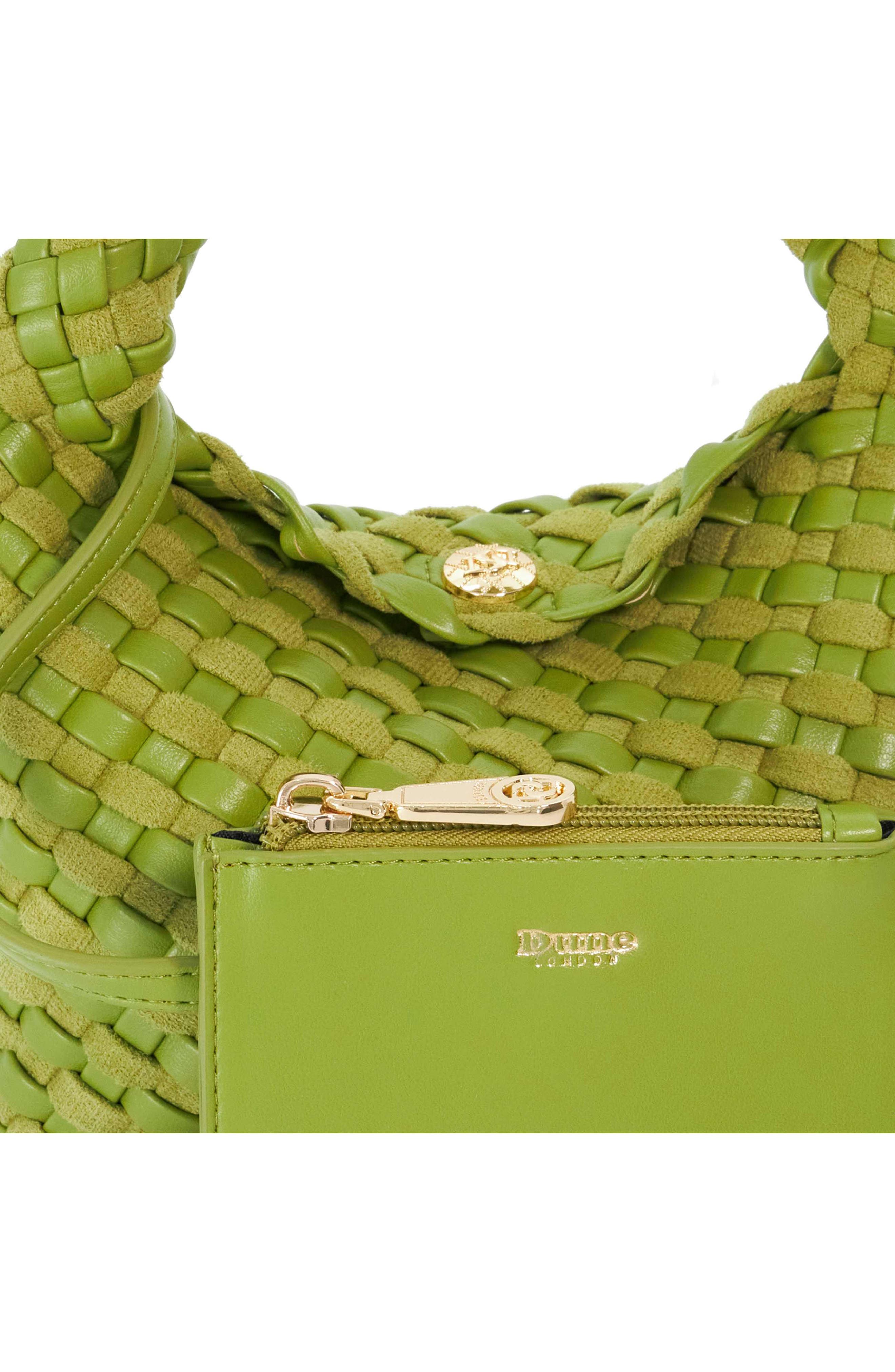 Dinkydeliberate Woven Top Handle Bag, Alternate, color, LIME
