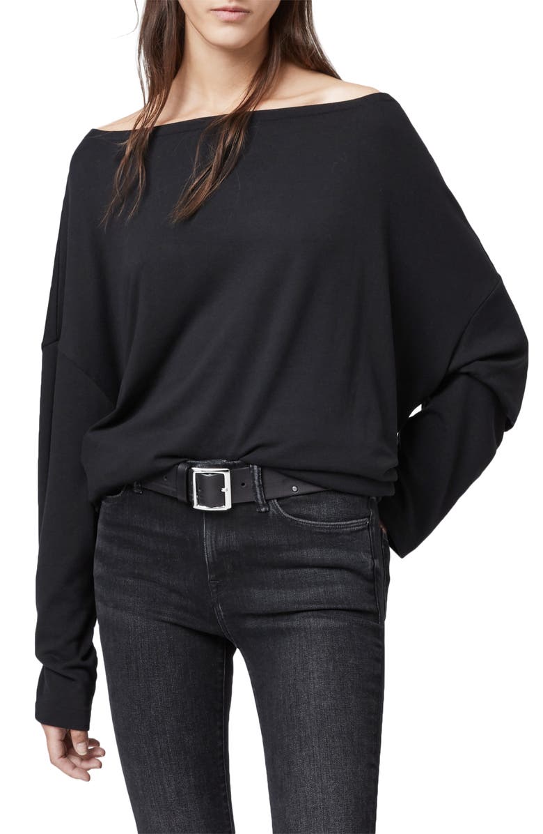 AllSaints Rita Stripe Oversize Tee, Main, color, 