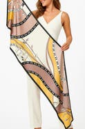 SILKSILKY Mulberry Silk Printed Rectangular Long Shawl Scarf