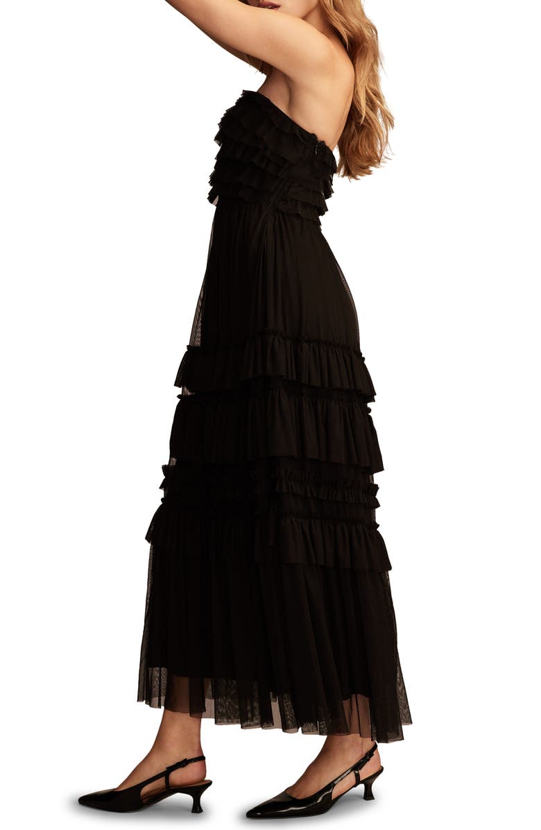 Lucky Brand Ruffle Mesh Tube Maxi Dress, Alternate, color,