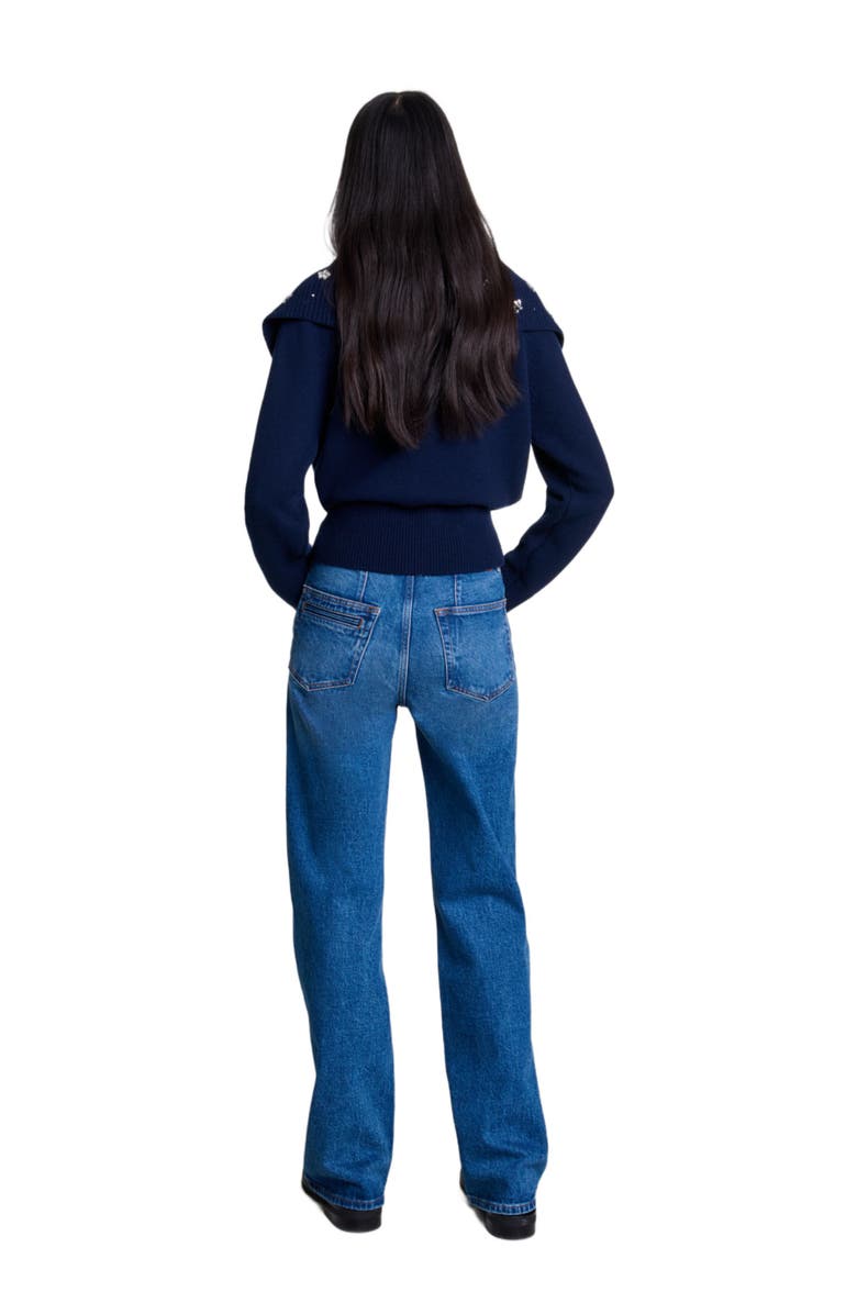 maje Cardigan with jewellery neck, Alternate, color, 