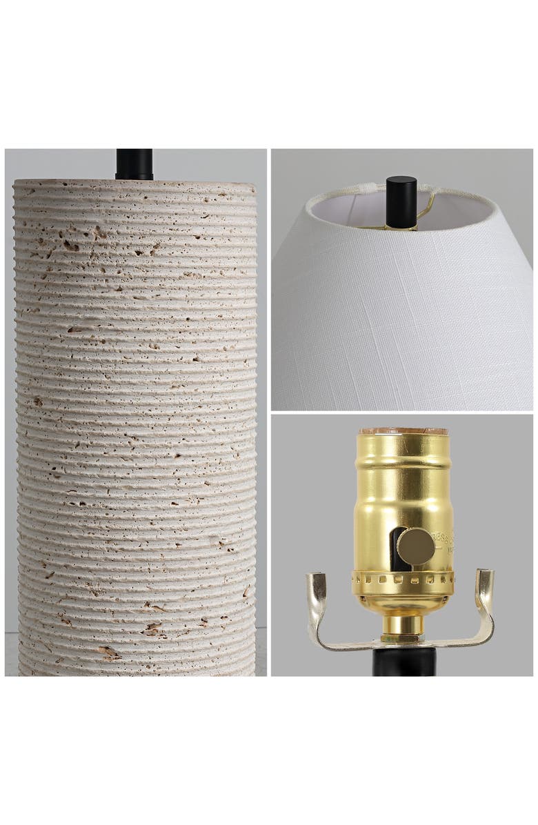 JONATHAN Y Kelsey 22.50" Modern Minimalist Travertine Column LED Table Lamp, Alternate, color, 