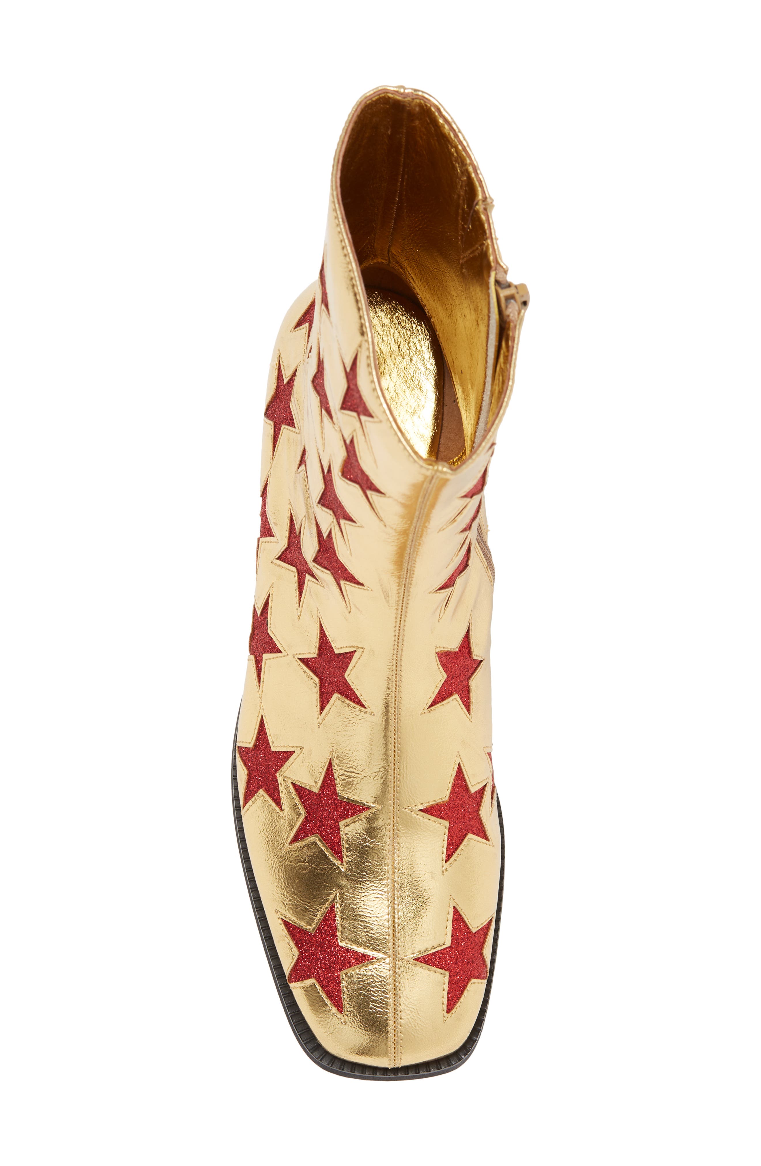 On Mars Bootie, Alternate, color, GOLD RED GLITTER