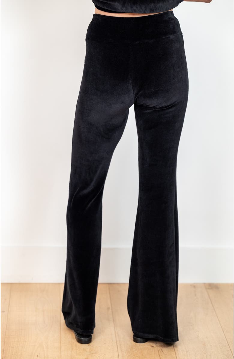 JJwinks Velour Flare High Waist Pants, Alternate, color, 