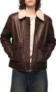 Lucky Brand Leather Aviator Jacket