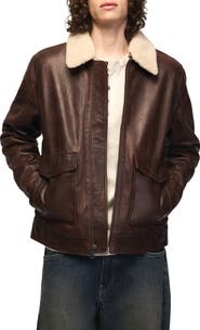 Lucky Brand Leather Aviator Jacket
