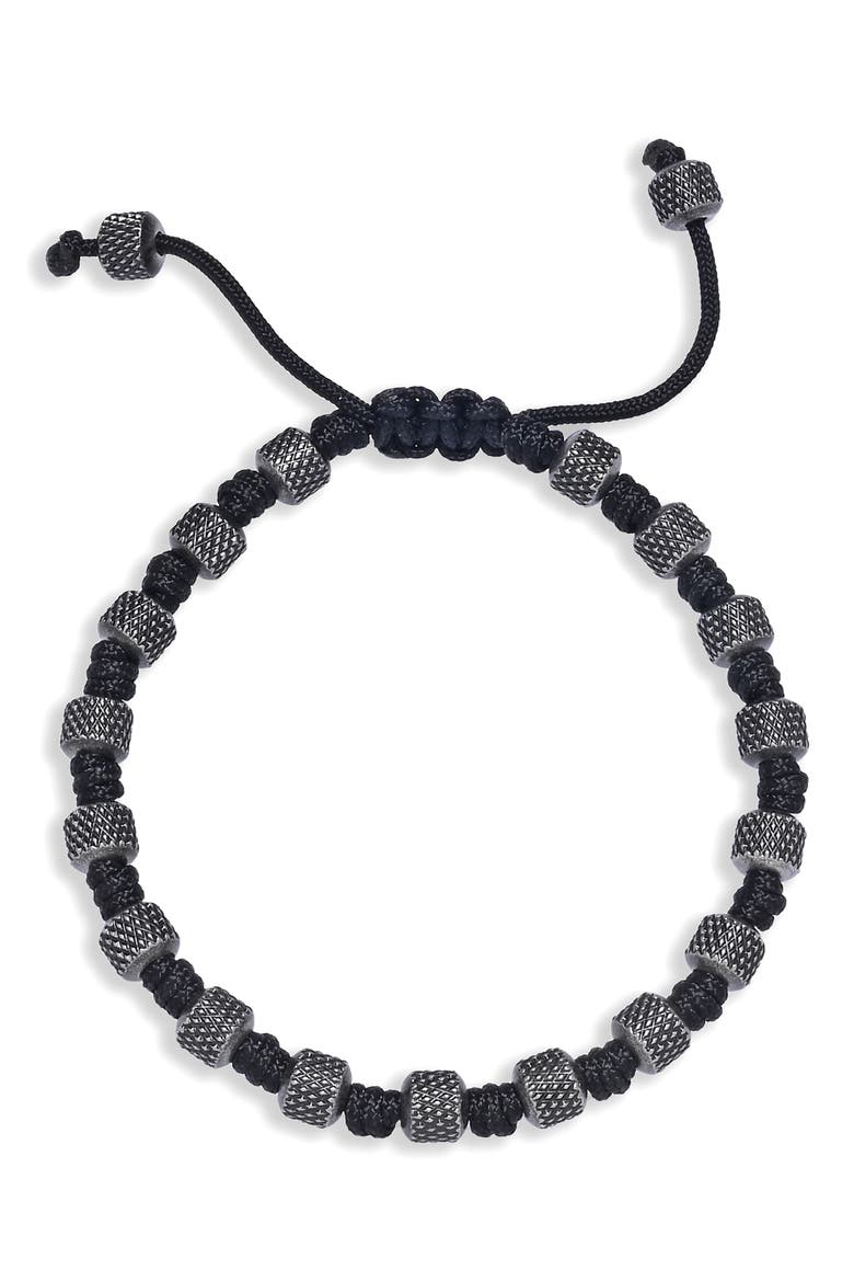 Aiden Beaded Slider Bracelet, Main, color, STEEL/ BLACK