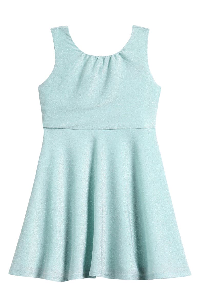 Ava & Yelly Kids' Sparkle Knit Skater Dress, Main, color, Mint