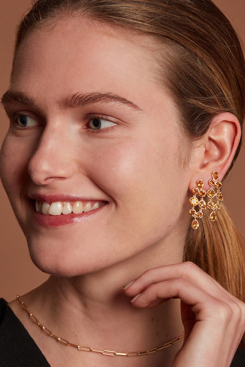 Odyssey Earring Yellow Citrine Quartz. Handmade in Italy, Alternate, color, Citrine