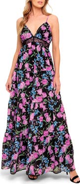 FLYING TOMATO Floral Lace Maxi Dress