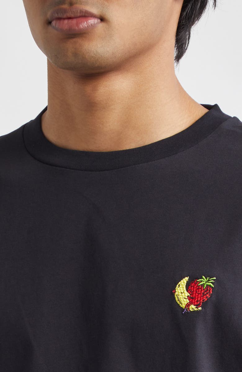 Sky High Farm Workwear Gender Inclusive Perennial Strawberry Moon Patch T-Shirt, Alternate, color, Black