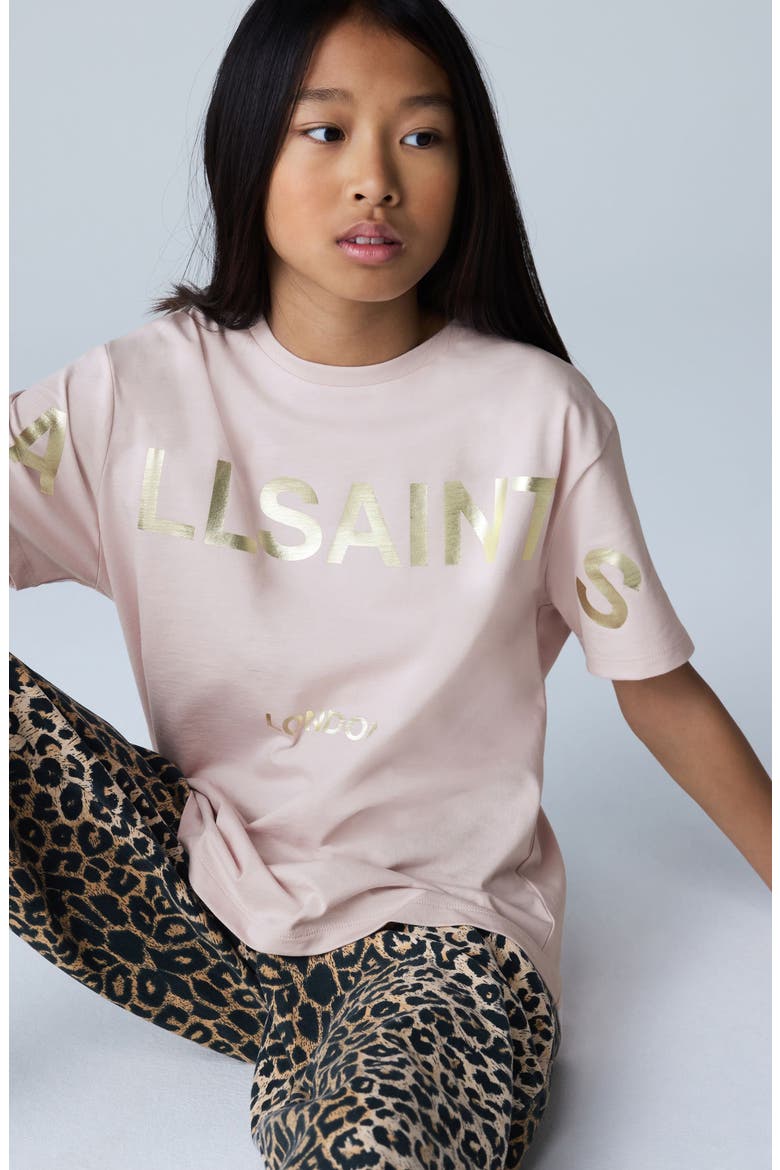 Kids' Metallic Biggie Logo Graphic T-Shirt, Alternate, color, PINK