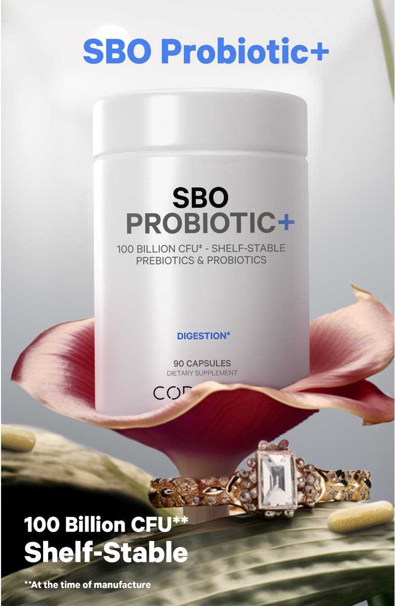 Codeage SBO Probiotic 100 Billion CFU + Prebiotics Supplement, Alternate, color, White