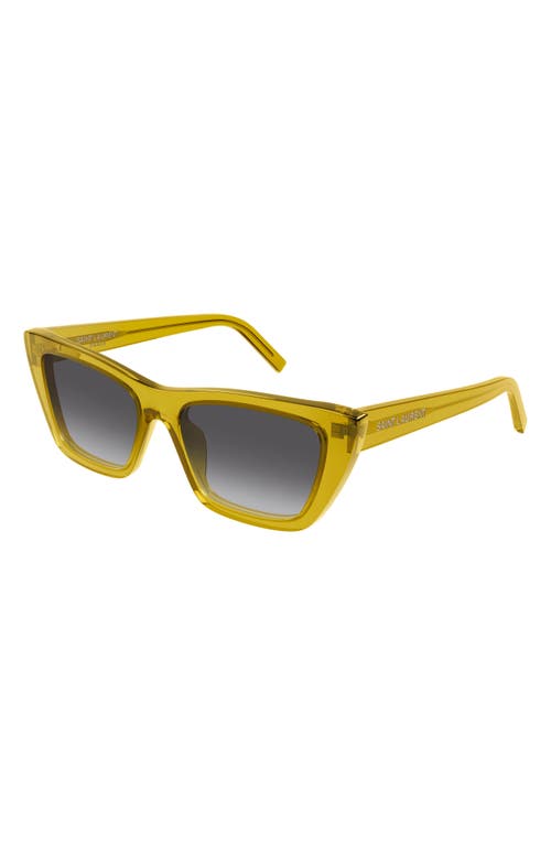 Saint Laurent 53mm Cat Eye Sunglasses In Yellow