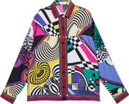 Versace Teatro Print Silk Foulard Button-Up Shirt