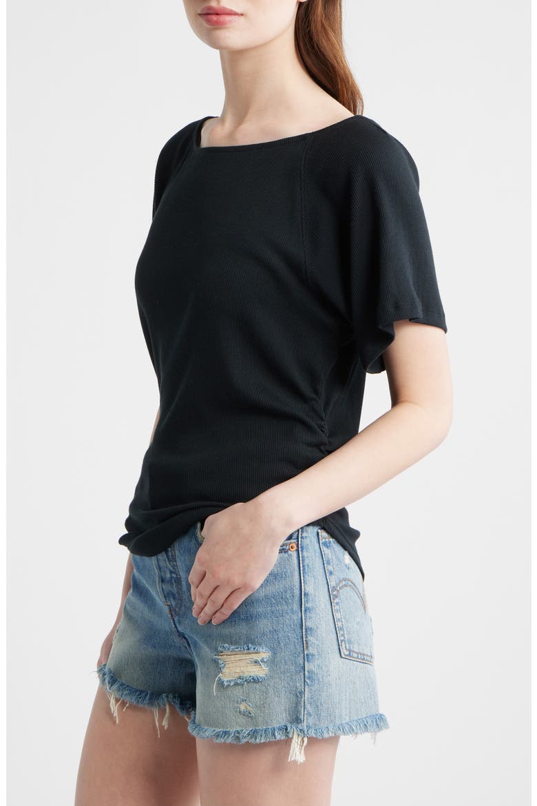 Lucy Off-the-Shoulder T-Shirt, Alternate, color, BLACK