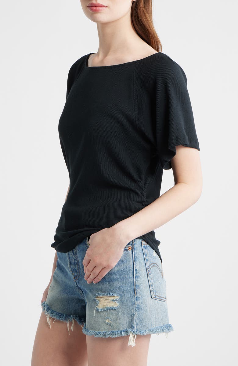 Free People Lucy Off-the-Shoulder T-Shirt, Alternate, color, Black