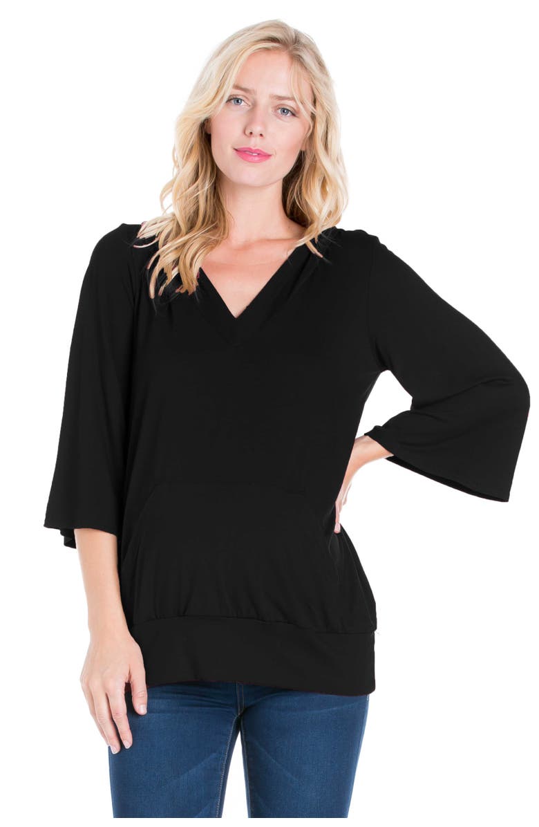 24seven Comfort Apparel Oversized Maternity Fashion Hoodie Top, Main, color,