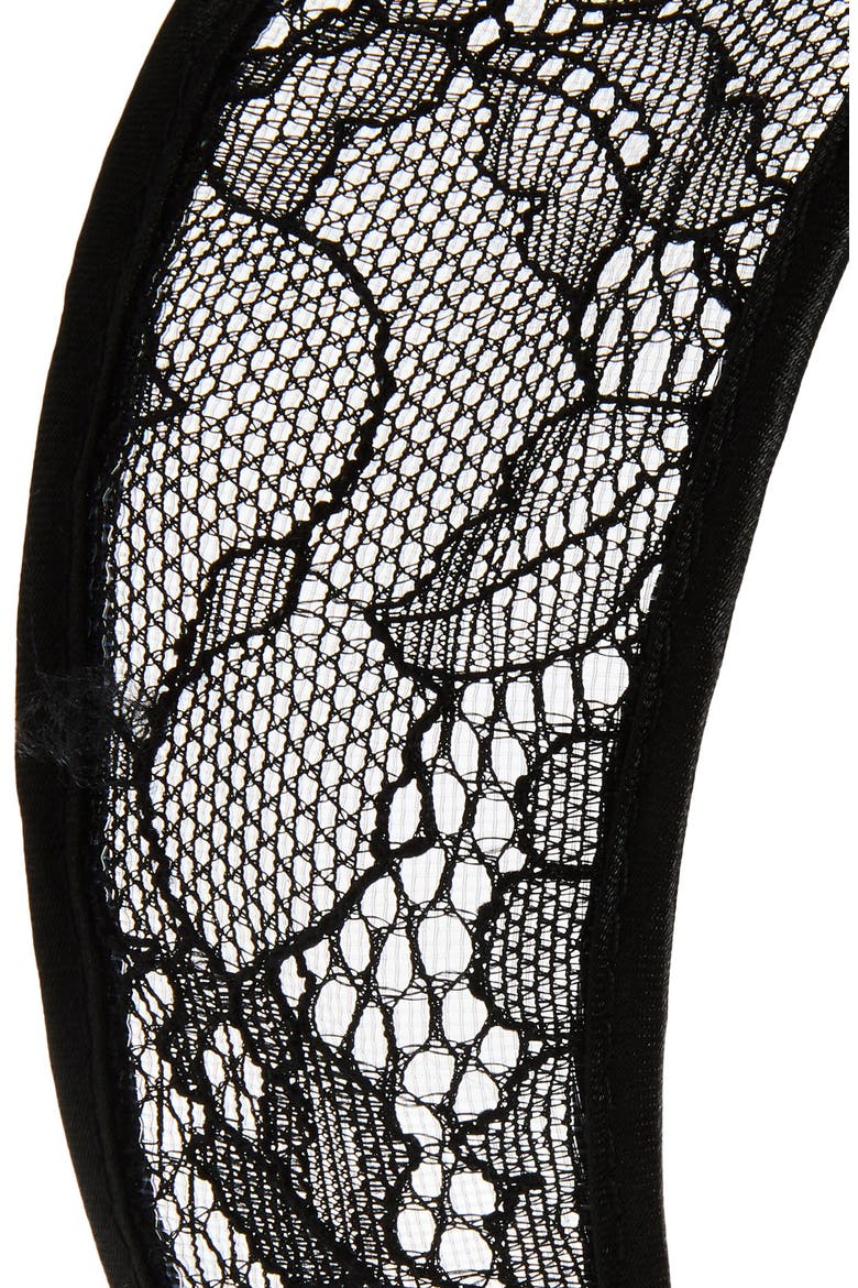 Embroidered Lace Headband, Alternate, color, BLACK
