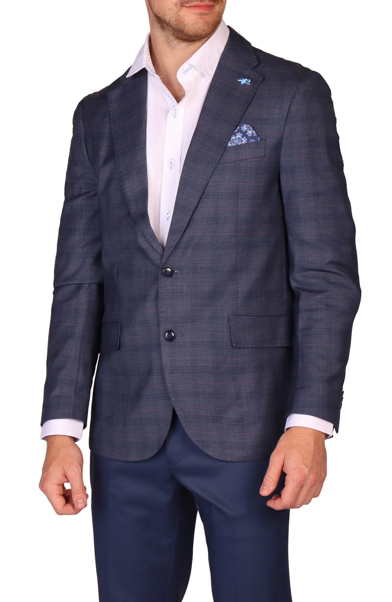 TailorByrd Modern Fit Windowpane Sport Coat