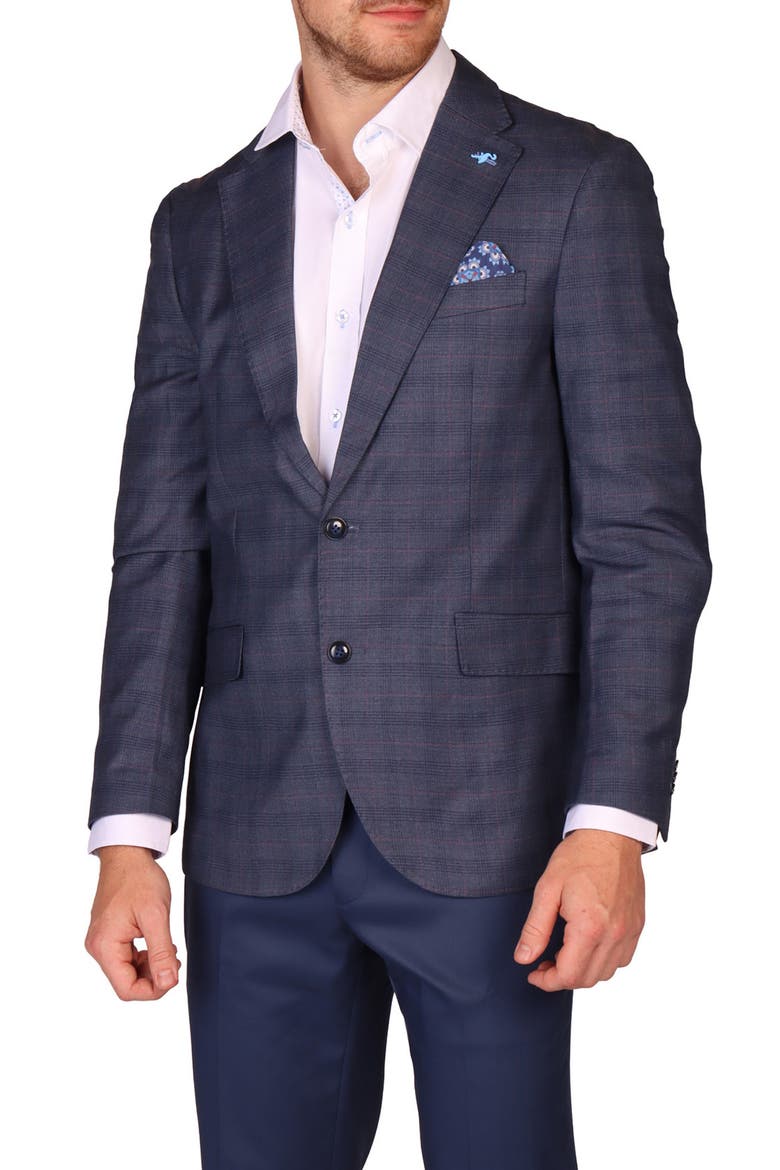 Modern Fit Windowpane Sport Coat, Main, color, CHARCOAL