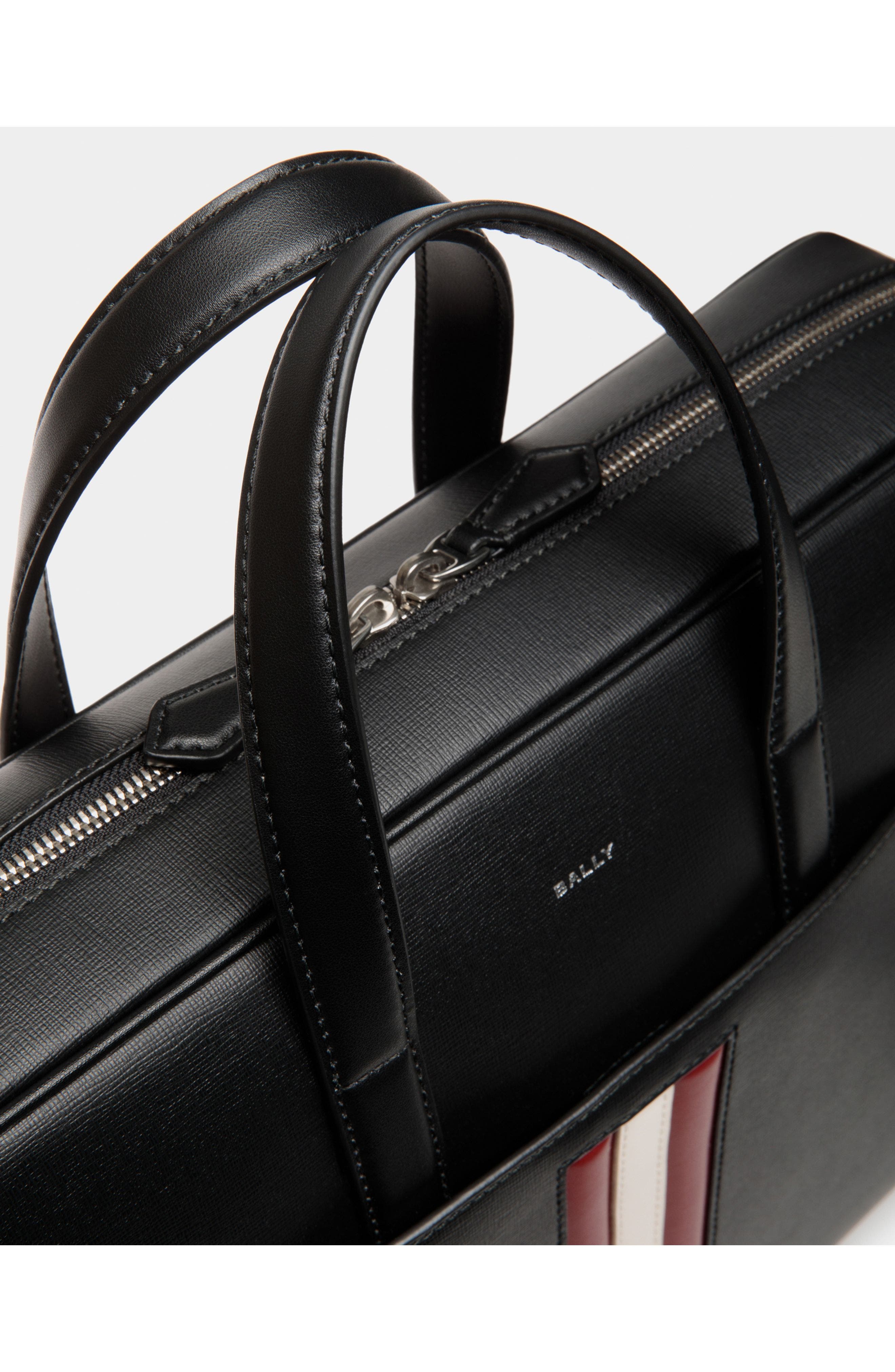 Bally Mythos Briefcase, Alternate, color, Black+Red/Bone+Pall